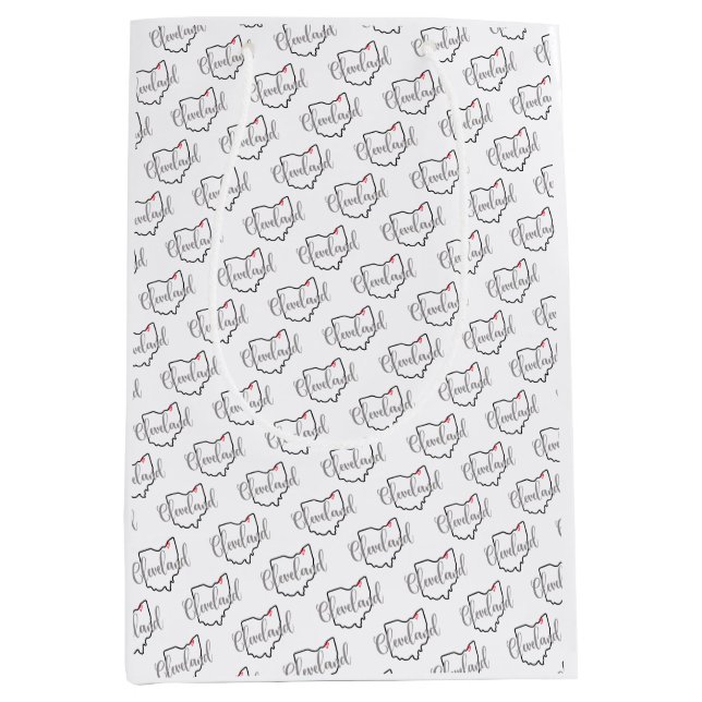 Sacola Para Presentes Média Cleveland Ohio Love (Frente)