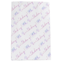 Sacola Para Presentes Média Cloud Nine 9th Birth Gift Bag - Pastel Typograp