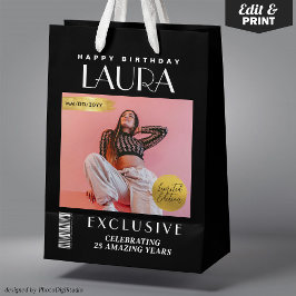 Sacola Para Presentes Média Cobrir de revista personalizada - Saco de presente