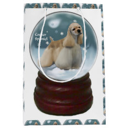 Sacola Para Presentes Média Cocker Spaniel Natal