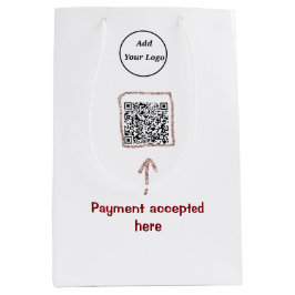 Sacola Para Presentes Média Código qr simples mínimo adicionar logotipo nome d