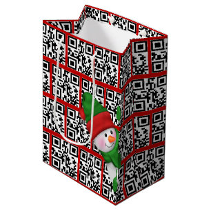 Sacola Para Presentes Média Códigos QR de Feriados Felizes