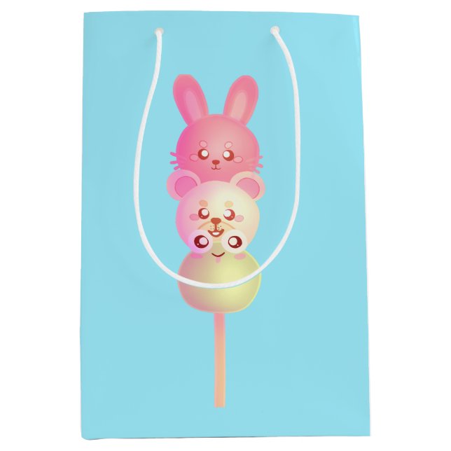 Sacola Para Presentes Média Coelhinho Bonito, Urso E Sapo Dango Glossy Poster (Frente)