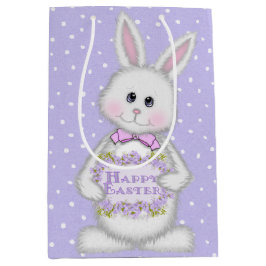 Sacola Para Presentes Média Coelhinho De Páscoa Em Bolinhas