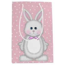 Sacola Para Presentes Média Coelhinho De Páscoa Em Bolinhas