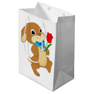 SACOLA PARA PRESENTES MÉDIA COELHO AO AMOR