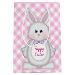 Sacola Para Presentes Média Coelho Da Páscoa Em Ginhgam