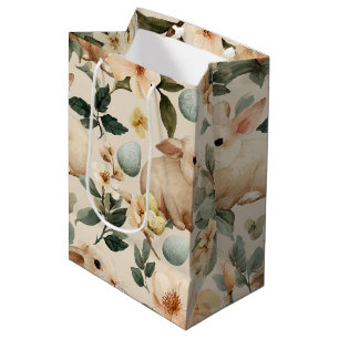 Sacola Para Presentes Média Coelho de Páscoa Floral Vintage (4)