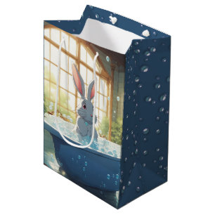 Sacola Para Presentes Média Coelho no Banho de Espuma