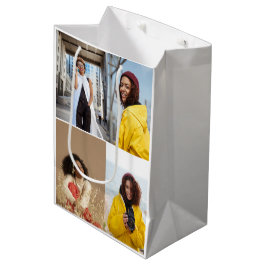 Sacola Para Presentes Média Colagem de Fotografias do Design 4