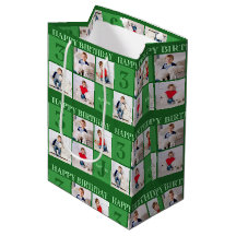 Colagem de Fotos de Aniversário Verde Personalizad