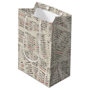 Sacola Para Presentes Média Coleção de Cartão de Biblioteca Antigo