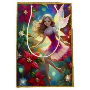 Sacola Para Presentes Média Coleção de Fadas de Natal - Cabelo Louro de Ash