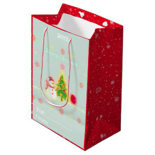 Sacola Para Presentes Média Coleção de Férias do Natal Neon Trendy