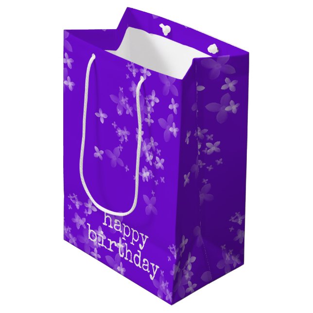 Sacola Para Presentes Média coleção floral transparente (Frente inclinada)