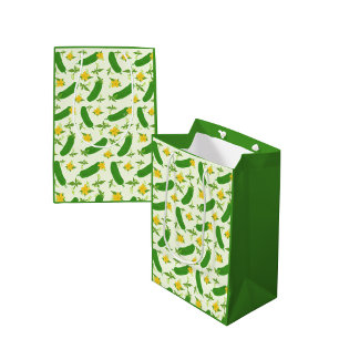 Sacola Para Presentes Média Coleção Pickle & Fresh estampada