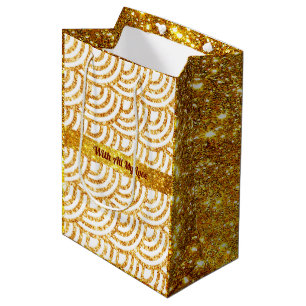 Sacola Para Presentes Média Coleção Popular Boho de Largura do Sol Dourada