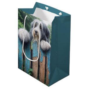 Sacola Para Presentes Média Collie No Aniversário Da Cerca Russa