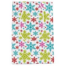Colorido Natal com Flocos de Neve Retro