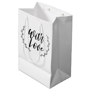 Sacola Para Presentes Média Com Amor Ramos Florais Rústicos Casamento