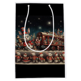 Sacola Para Presentes Média Comboio 2 de balas de natal branco