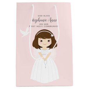 Sacola Para Presentes Média Communion Dove Brunette Girl
