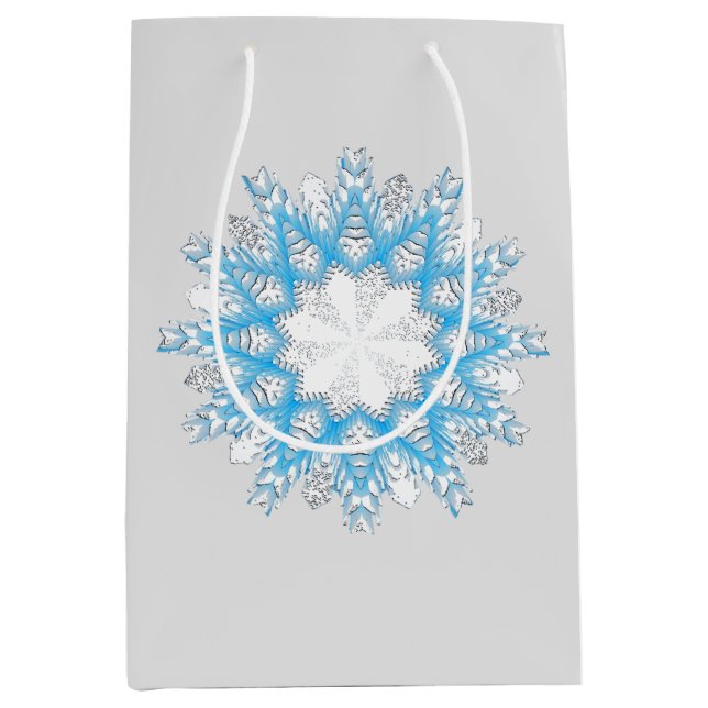 Sacola Para Presentes Média Como A Neve Voa Papel Tecidual (Frente)