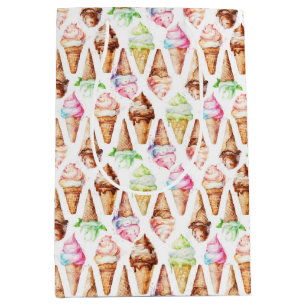 Sacola Para Presentes Média Cones de Sorvete deliciosos