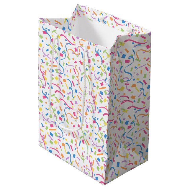 Sacola Para Presentes Média Confetti Dazzle (Surpresa) (Frente inclinada)