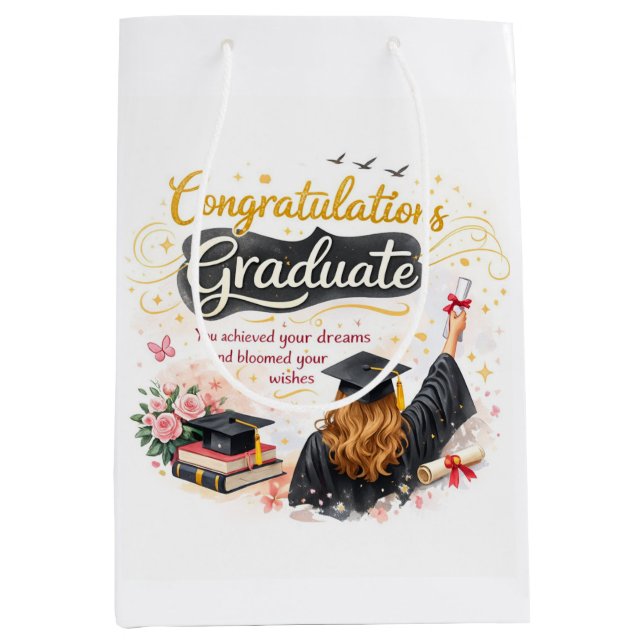 Sacola Para Presentes Média Congratulations Graduate Gift Bag Idea (Frente)