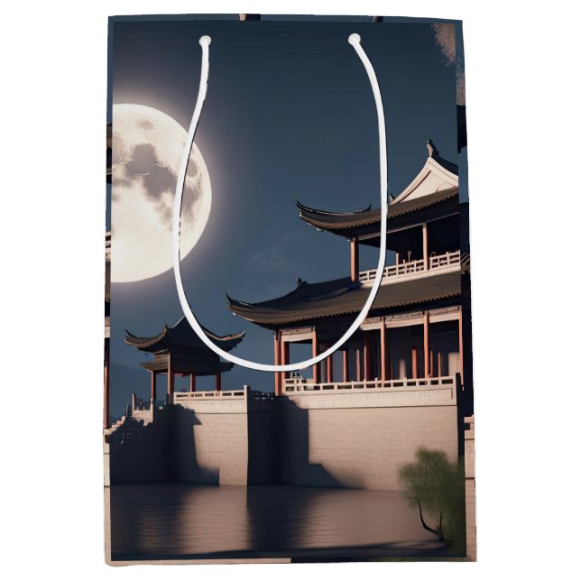 Sacola Para Presentes Média Construção de torre de flecha antiga (Frente)