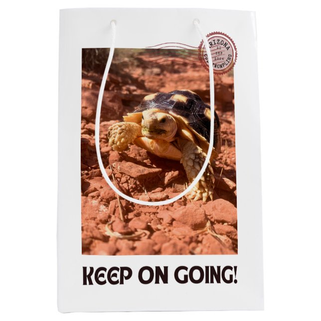 Sacola Para Presentes Média Continua a usar a tartaruga de código inspiraciona (Frente)