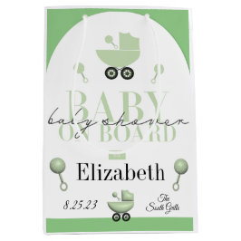 Sacola Para Presentes Média Convite para Placa de Chá chá de fraldas no Consel