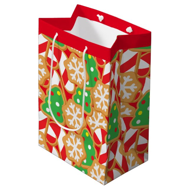 Sacola Para Presentes Média Cookies de Natal (Frente inclinada)