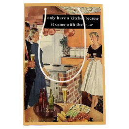 Sacola Para Presentes Média Coquetéis da cozinha do Chá de panela Vintage Engr