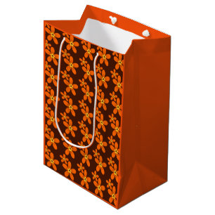 Sacola Para Presentes Média Cor de laranja retrô na década de 70