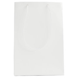 Sacola Para Presentes Média Cor Sólida Branco Feriado