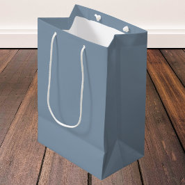 Sacola Para Presentes Média Cor Sólido Azul Dusty