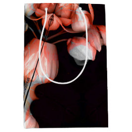 Sacola Para Presentes Média "Coração branco a preto do sol"