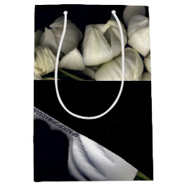 Sacola Para Presentes Média "Coração branco em preto da lua"