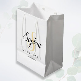 Sacola Para Presentes Média Coração de Bridesmaid Personalizada Elegante Doura