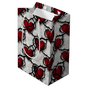 Sacola Para Presentes Média Coração Espinhoso Romance Sombrio Gótico Anti-Vale