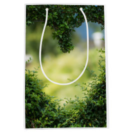 Sacola Para Presentes Média Coração Tópico Verde