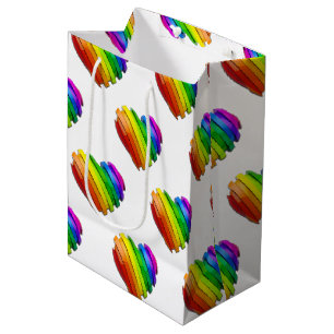 Sacola Para Presentes Média Coração tridimensional escultural do SlipperyJoe b