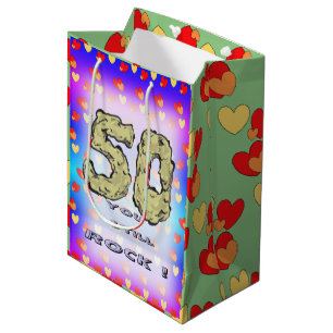 Sacola Para Presentes Média Corações 50 anos de prisão. Bag de presentes de