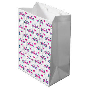 Sacola Para Presentes Média Corações britânicos de Mini Cooper - azul & ros