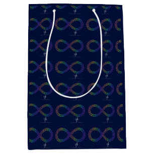 Sacola Para Presentes Média Corações Infinitos do Espectro Tropical Brilhante