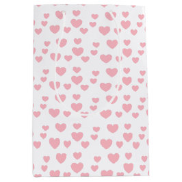 Sacola Para Presentes Média Corações Rosa