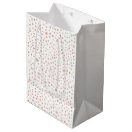 Sacola Para Presentes Média Coral Confetti Watercolor Dots Gift Bag