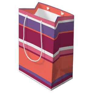 Sacola Para Presentes Média Coral vivo, vermelho e violeta